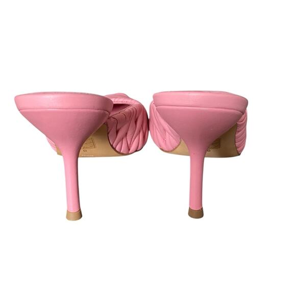 Jeffrey Campbell Copin Pleated Padded Mid Heel Pink Leather Mule size 9 NWOB - Picture 7 of 12